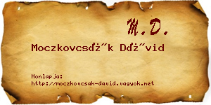 Moczkovcsák Dávid névjegykártya
